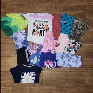 Girls 7 8 bundle lot Nightgown pajama dress shirt tank top long sleeve pink blue